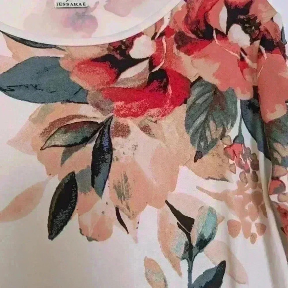 Jessakae floral white dress size  large - Picture 4 of 6